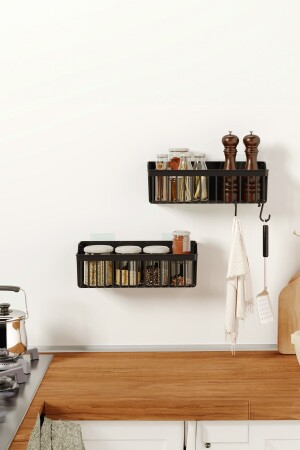 BANYOR Adhesive Inside Cabinet Organizer - 2 Piece Kitchen Shower Shelf Organizer Shampoo Holder - Plastic - Ata Home