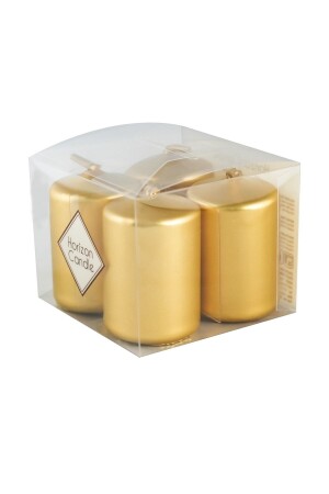 Bar Candle - Unscented - Metallic - Set of 4 - 3-5*5 Cm - Horizon Mum