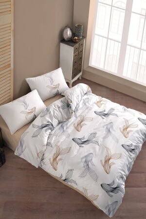 Barbella Brown 100% Cotton Ranforce King Size Duvet Cover Set 240x220 CTNTBAKA24 - Cote Blanc