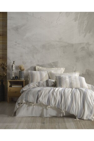 Bari 100% Cotton Double Natural Duvet Cover Set M-099-01-001-01 - ZEBRA CASA
