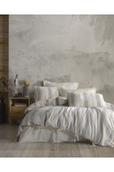 Bari %100 Pamuklu Çift Kişilik Naturel Nevresim Takımı M-099-01-001-01 - ZEBRA CASA