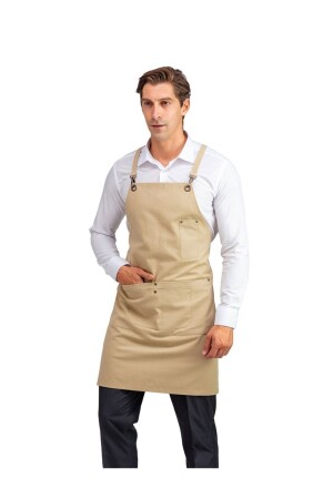 Barista Double Pocket Beige Hanging Apron TXDFB591AE7146 - Bilenn Tekstil