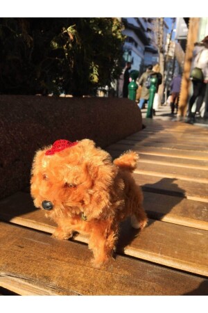 Barking-Walking Battery Operated Toy Plush Dog (DARK BROWN) - Aft