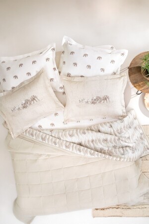 Barnet Double Co-Mic Bedspread Set - Beige YTSGRPIST-1626275 - Yataş