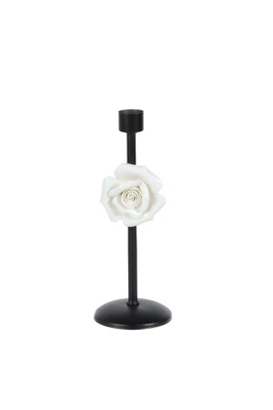 Baron Candle Holder Black Porcelain Flower No:5 - Begüsa