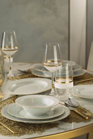 Başak Gold Mesh Dinner Set 51 Pieces BSK51YT520 - Kütahya Porselen