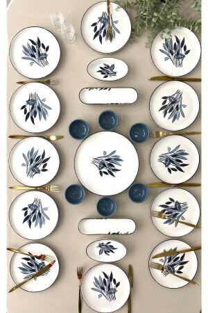 Başak Gray 23 Piece Breakfast Set for 12 Persons Breakfast Set - Yiğit Seramik Züccaciye