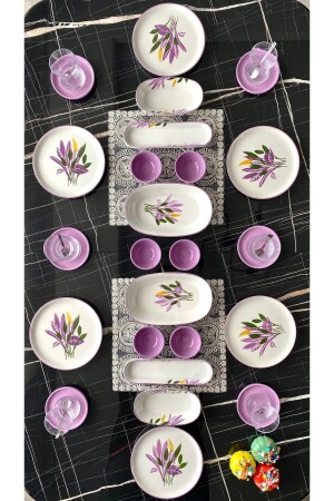 Başak Lila 24 Piece Breakfast Set for 6 Persons - Yiğit Seramik Züccaciye