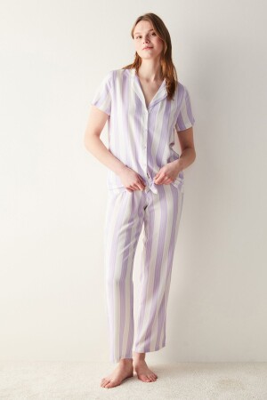 Base Spring Mor Gömlek Pantolon Pijama Takımı - Penti