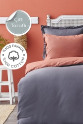 Basic Anthracite Terecotta Reversible Double Duvet Cover Set 200. 18. 01. 0692 - Karaca Home