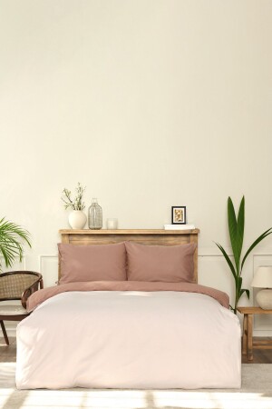 Basic Beige-brown Reversible Double Duvet Cover Set 200. 18. 01. 0689 - Karaca Home