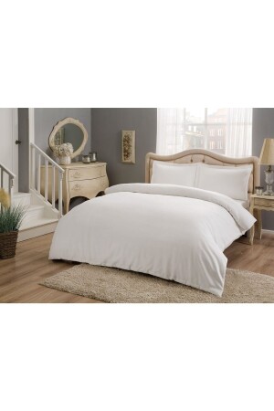 Basic Beyaz Çift Kişilik Pamuk Saten Nevresim Takımı Lastiksiz 200 Cm X 220 Cm 60179211 - Taç