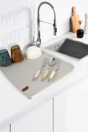 Basic Dish Drying Mat Drying Cloth Drying Mat Countertop Gray - Hamur