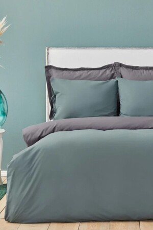 Basic Doppelseitiges Bettbezug-Set für Einzelbett, Petrol 200. 22. 02. 0006 - Karaca Home