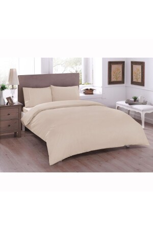 Basic Ranforce Double Duvet Cover Set Beige - Taç