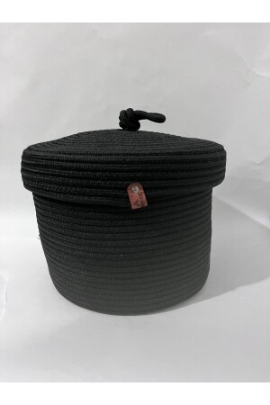 Basket with Jute Wicker Lid - Hand Woven - Multi-Purpose Basket - Bathroom and Kitchen Organizer - Bevez Home