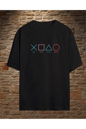 Baskılı Oversize T-shirt Play - Oneagılyazı