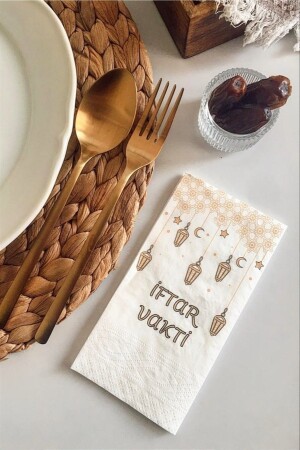 Bedruckte Servietten (Iftar-Zeit) im 24er-Pack, speziell für Ramadan-Tische - NapkinStore
