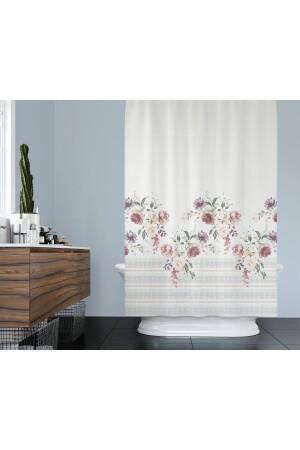 Bath Curtain Rose Pattern Domestic Production Shower Curtain Plastic C-Ring Gift 180x200cm Bathroom Curtains Shower Curtains - Tropikhome
