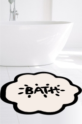 Bath Mat, Bath Written, 80cmx80cm, Round, Non-Slip Base Carpet bath8003 - eco concept