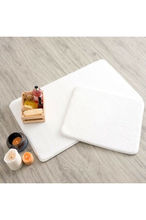 Bath Mat Set Plush Non-Slip Base Carpet White Plush Bath Mat Toilet Set - MACRO HOME