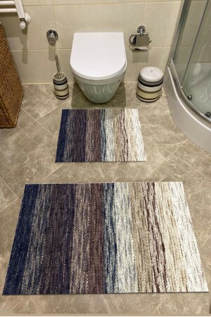 Bath Mat Toilet Set Set of 2 with Non-Slip Base 1028 - SÜNGERSAN