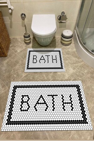 Bath Mat Toilet Set Set of 2 with Non-Slip Base btset1012 - SÜNGERSAN