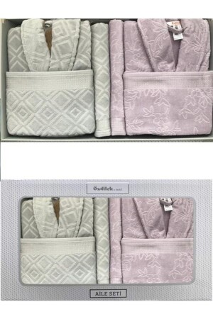 Bathrobe Set Pastoral Family Set Double - Özdilek