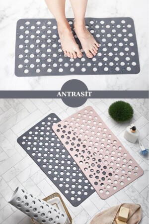 Bathroom and Shower Anti-Slip with Suction Cup Rectangular - Shower Cabin Anti-Slip in the Bathtub Bath Mat with Suction Cup - Isgstore