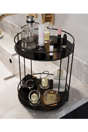 Bathroom Cosmetic Jewelry Makeup Organizer Multi-Purpose Organizer 2-Tier Serving Presentation Tray Treat Holder - Usta Mekan