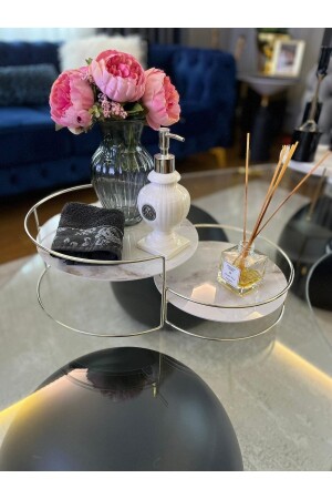 Bathroom Cosmetic Jewelry Organizer Perfume Stand Multi-Purpose Organizer Two Tiers Presentation Tray HazellaEdit - Hazella Home