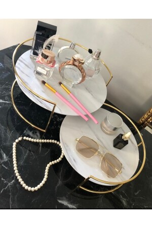 Bathroom Cosmetic Jewelry Organizer Perfume Stand Multipurpose Organizer Two Tiers Serving Presentation Tray perfume stand - Hazella Home
