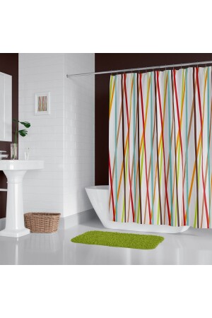 Bathroom Curtain 1x240x200 Single Wing Shower Curtain with Ring Gift 6710 BAPJAC6710STC240 - Zethome