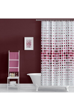 Bathroom Curtain Pink Polka Dot Single Wing 1x110x200 Shower Curtain - Zethome