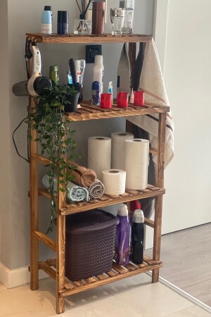 Bathroom Organizer Wooden 4 Tiers Bathroom Shelf Towel Holder Mob182 hd663 - webotto 8
