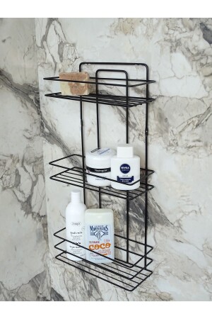 Bathroom Shelf, Wire Shampoo Holder Three Tiers - Black EVNTS1003-02 - evina