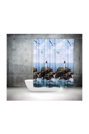 Bathroom Shower Curtain 9298 Single Wing 1X180x200 BAPTRO9298STT - Zethome