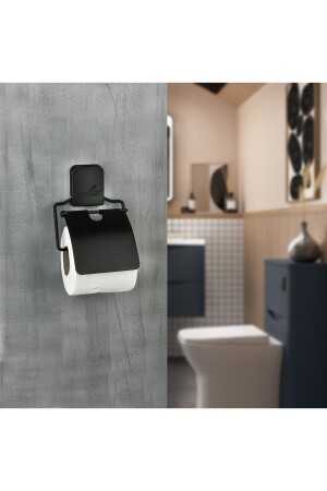 Bathroom Toilet Paper Holder Black Vacuum x854878 - Lalezar