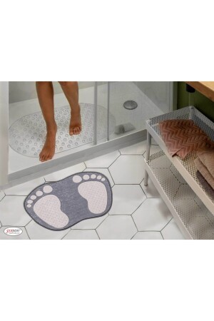 Bathtub Mat with Suction Cup and Shaped Foot Mat Set of 2 Bathroom Set sermat suction cup-foot mat - Sermat