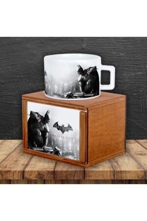 Batman Black Knight entworfener Holzbecher in natürlicher Box HKFİN0081 - HediyeKanalı