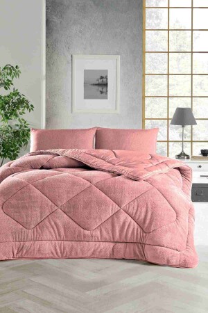 Battal Boy Yorgan- Renkli- Wellsoft- Peluş Yumuşak- Çift Taraflı- 215x235 (220x240) Pembe - Ely Parker