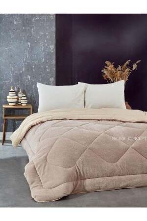 Battal Lux Brown Welsoft Quilt Double Sided 220x240 (6 Different Colors) - Adelya