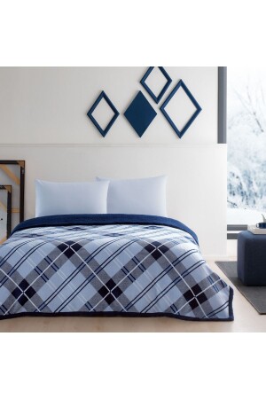 Battaniyeli Winter Set Çift Kişilik Rialta Mavi 09196 - Taç