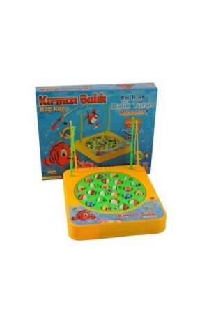 Batteriebetriebenes Angelspiel, 24 Fische, 4 Ruten, Musik, rotes Fischspiel mit Lied 57438 - Kayyum Oyuncak