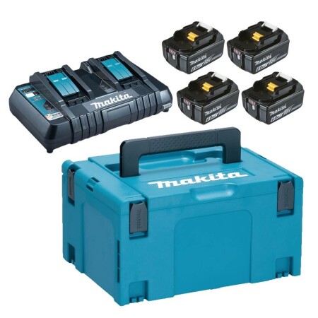 Battery and charger set MAKITA PowerPack 18V 4x6.0Ah - Makita