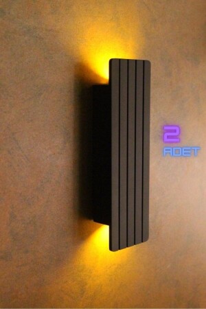 Battery Operated Decorative Wall Lighting Sconce Night Lamp (BLACK SEMI-MATTE-AMBER) 2 Pieces AP00002P - Emriba