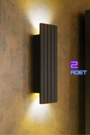 Battery Operated Decorative Wall Lighting Sconce Night Lamp (BLACK SEMI-MATTE-SUNSIGHT) 2 Pieces AP00002P - Emriba