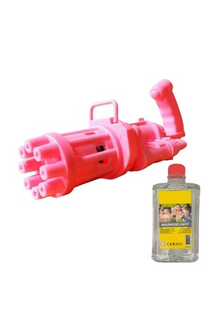 Battery Operated Foam Toy Foam Machine Gun Bubble Machine And 500 Ml Bubble Liquid Pink - Can Oyuncak
