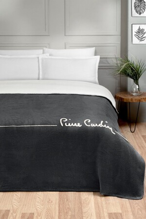 Baumwolldecke Logo Double Anthrazit MCBAT00199 - Pierre Cardin