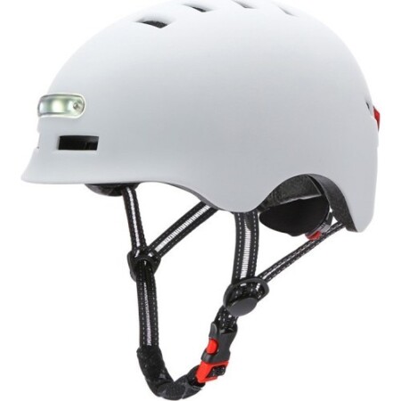 Beaster BS51BL kask, M beden, beyaz, LED ışıklı. - Beaster